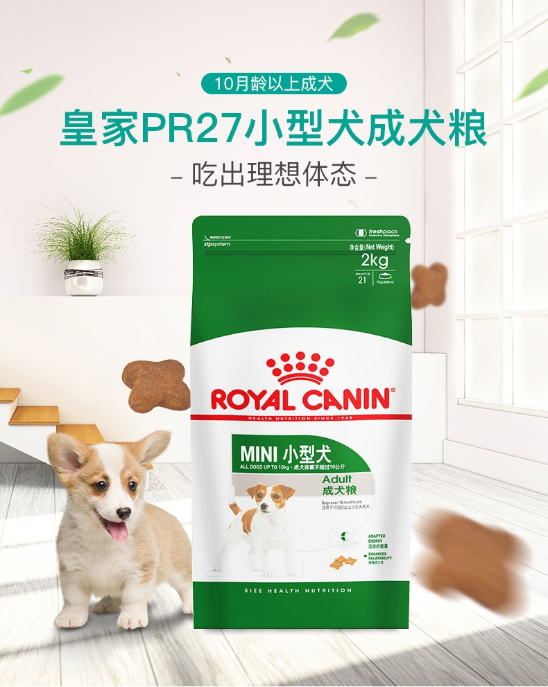 法国皇家ROYAL CANIN 10个月-8岁小型成犬粮2kg PR27