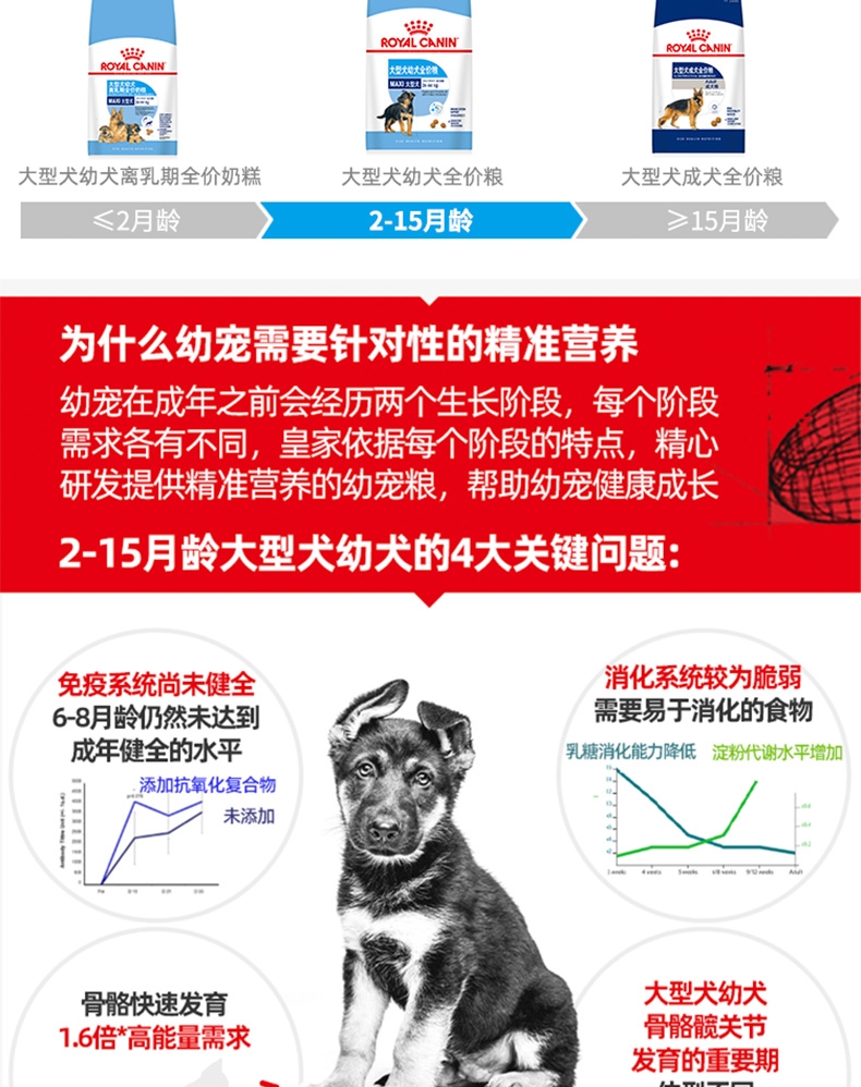 法国皇家Royal Canin 大型犬幼犬粮 15kg