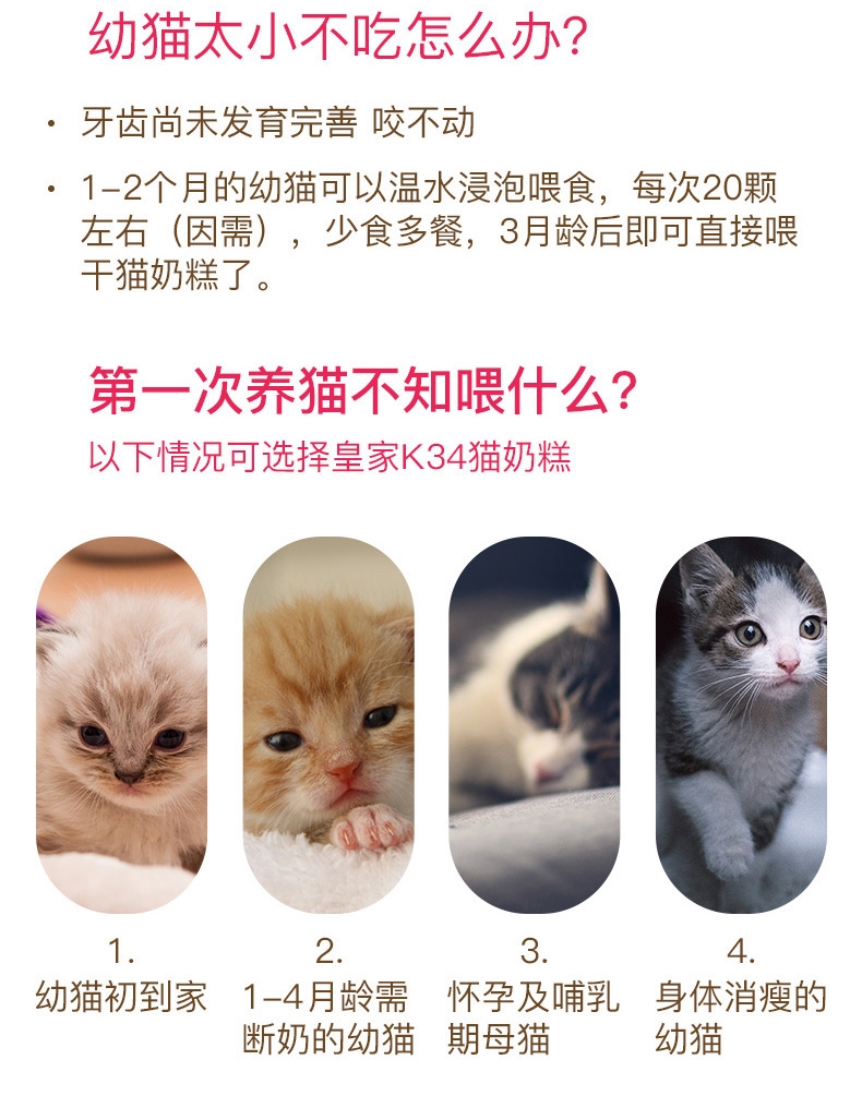 法国皇家ROYAL CANIN 1-4个月幼猫奶糕400g BK34