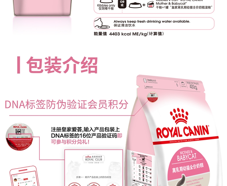 法国皇家Royal Canin 1-4个月幼猫奶糕粮 400g BK34