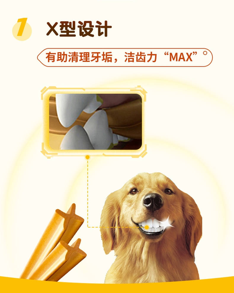 宝路Pedigree 大型犬成犬洁齿棒 125g 狗零食