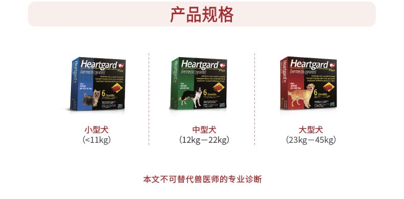 福来恩犬心保 牛肉块11kg内小型犬体内驱虫药单粒 蛔虫钩虫心丝虫打虫药