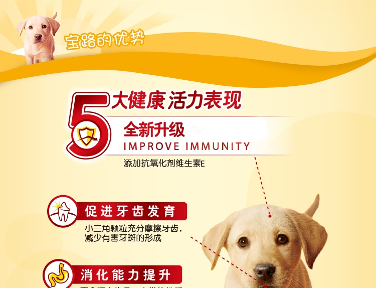 宝路 幼犬粮肉类奶蔬菜谷物配方狗粮1.3kg
