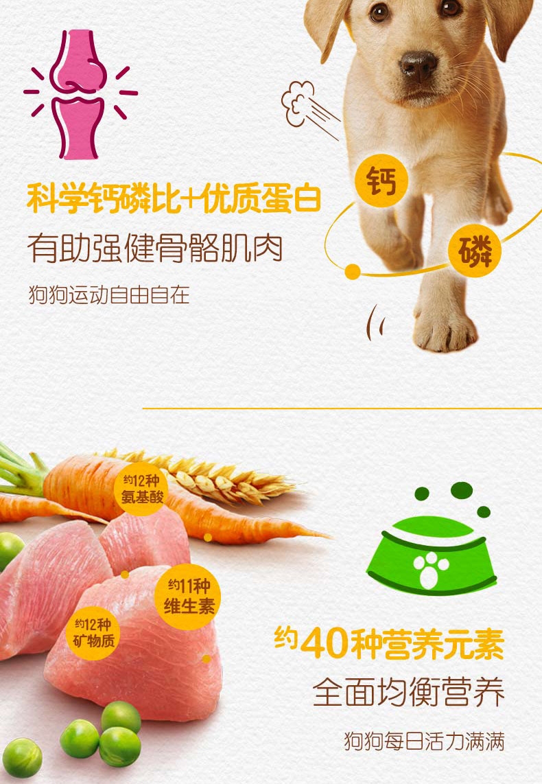宝路Pedigree 牛肉蔬菜口味幼犬粮 1.3kg