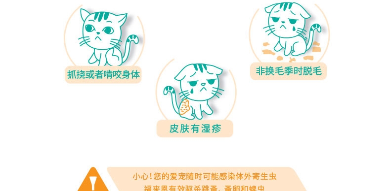 福来恩 猫用增效灭虱滴剂体外驱虫整盒装3支装 驱杀跳蚤蜱虫虫卵幼虫