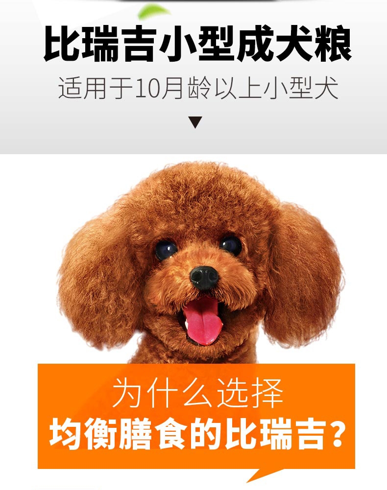 比瑞吉 小型犬成犬粮 10kg