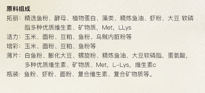 三友创美三元拓丽热带鱼粮 中小型热带鱼饲料 80克