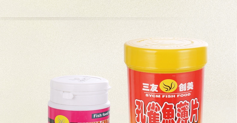三友创美三元观赏鱼鱼粮鱼食 金鱼锦鲤薄片饲料110g