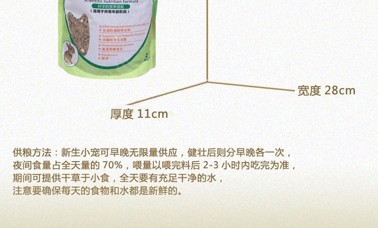 凯莉KY12私房兔粮全龄防球虫兔饲料2.5kg