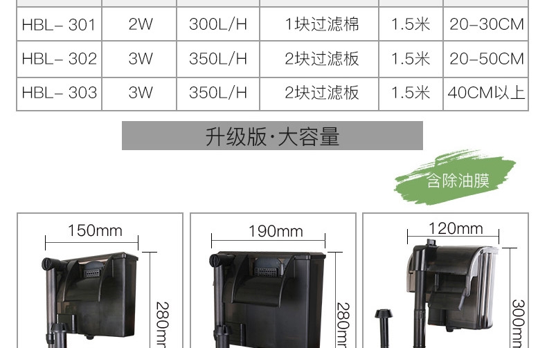 森森 壁挂式过滤器HBL系列瀑布过滤泵