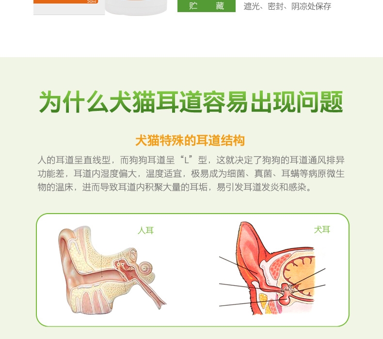 小宠EHD 洁耳舒50ml 滴耳液洗耳水预防耳螨耳炎