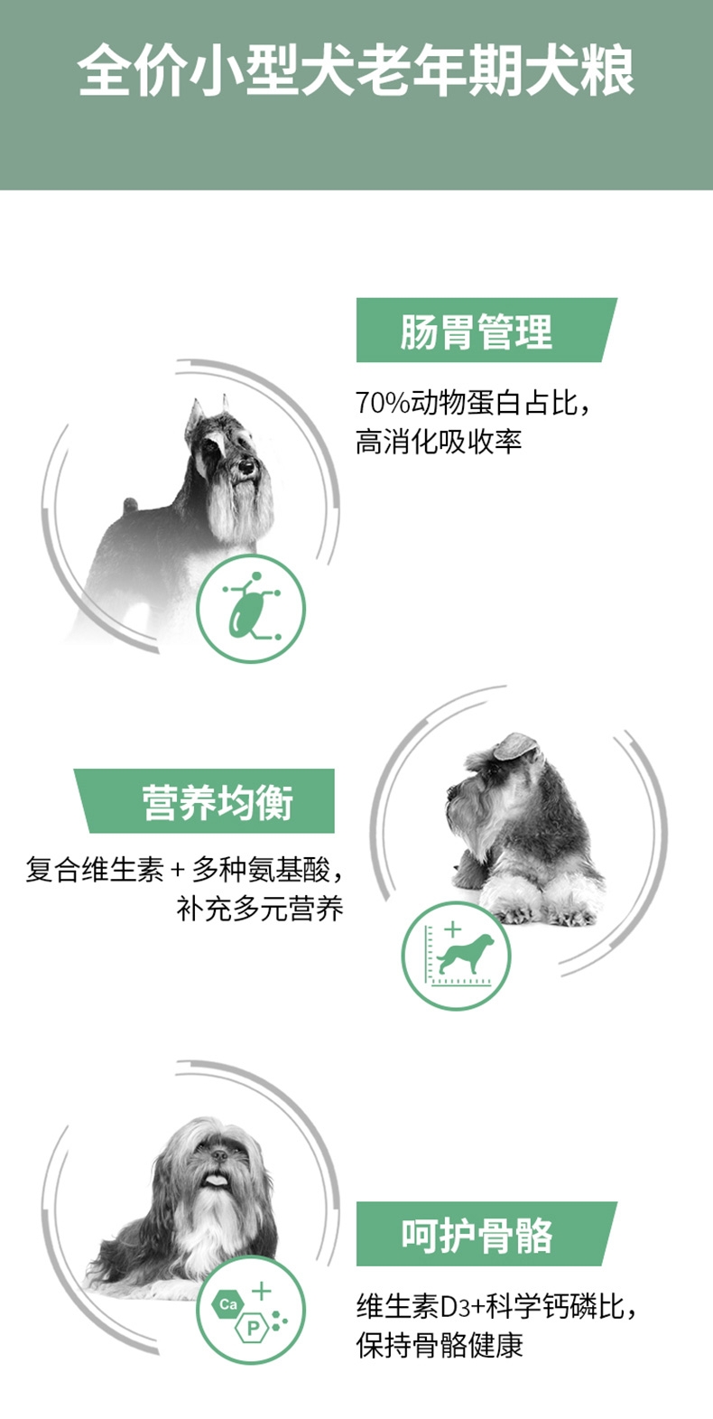 醇粹 小型犬老年期犬粮 1.5kg 55%肉含量