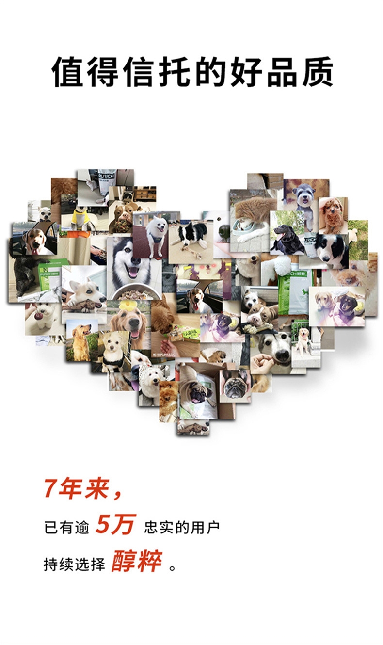 醇粹 大型犬成犬粮 500g 55%含肉量