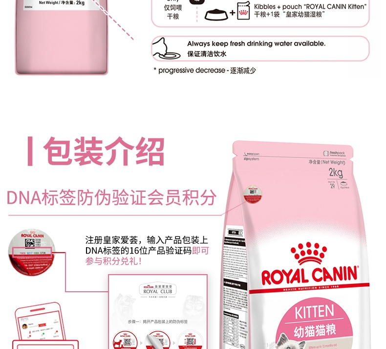 皇家ROYAL CANIN 12月以下及怀孕期母猫幼猫粮2kg K36