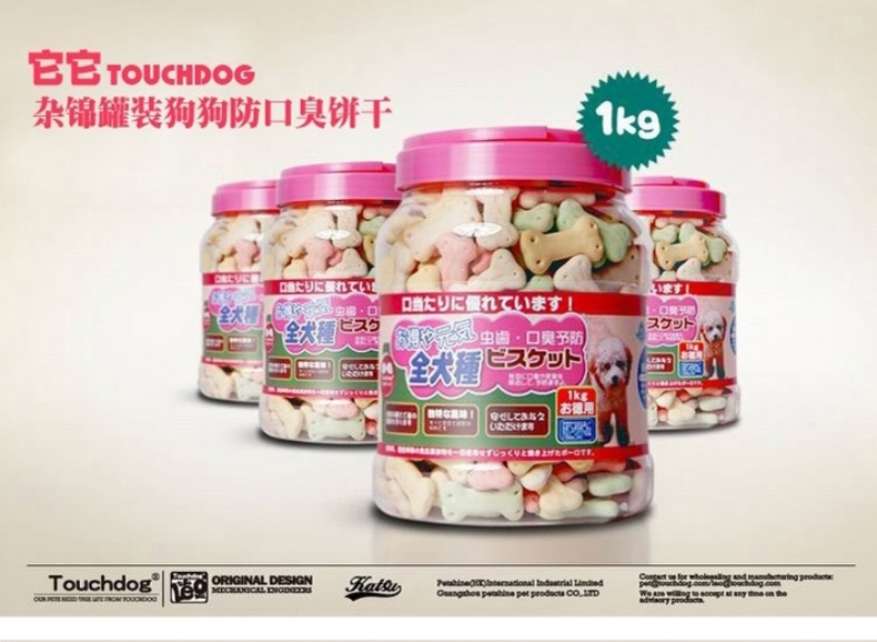 它它 杂锦罐装狗狗防口臭饼干1kg 磨牙 狗零食