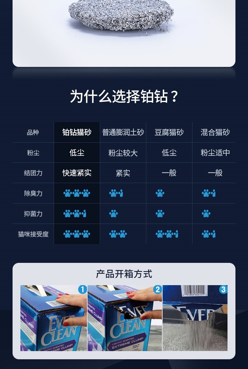 美国铂钻Ever Clean 双重活性炭低过敏粗砂猫砂(白标) 25磅(11.3kg)原装进口