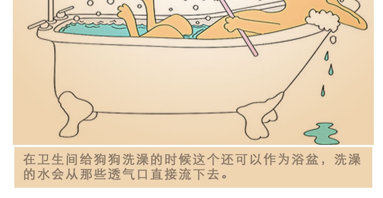 中恒 塑料宠物窝 附赠软棉垫 澡盆两用窝