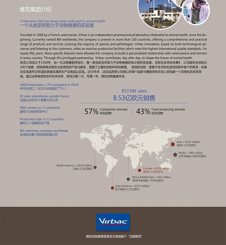 法国维克Virbac 眼净洗眼水125ml 舒缓滋润猫狗眼睛去泪痕