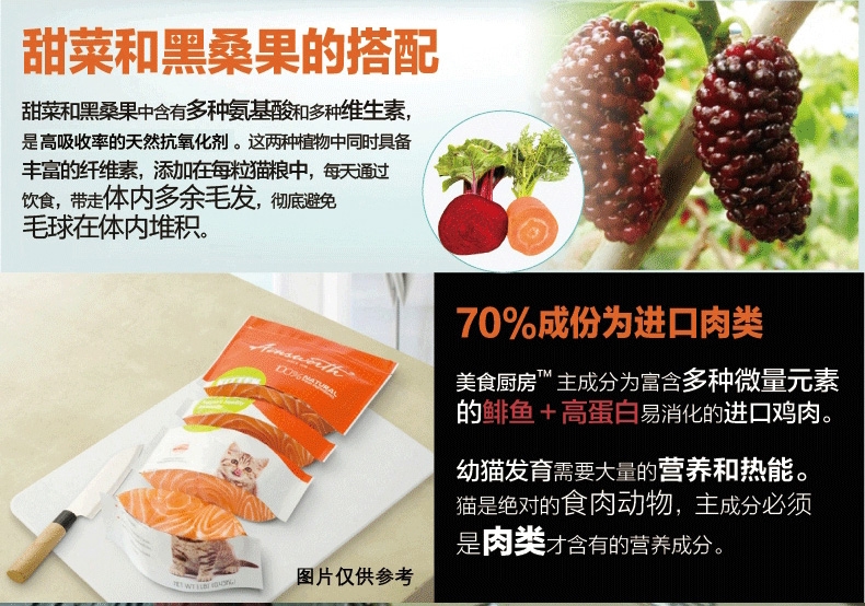 美食厨房室内成猫甜菜纤维+黑桑果配方(去毛球配方)4磅1.8kg