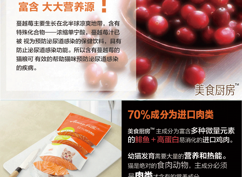 美食厨房 室内成猫泌尿道猫粮 1磅454g