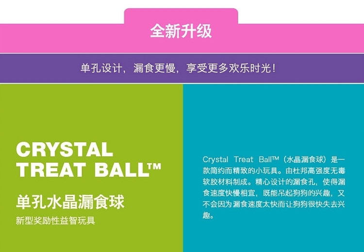美国酷极Kyjen 单孔水晶漏食球 狗狗玩具