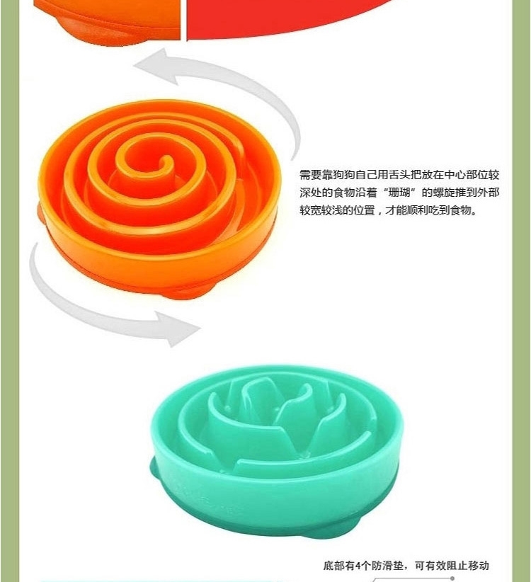 酷极Kyjen 益智时尚水滴型慢食盆缓食碗 多规格