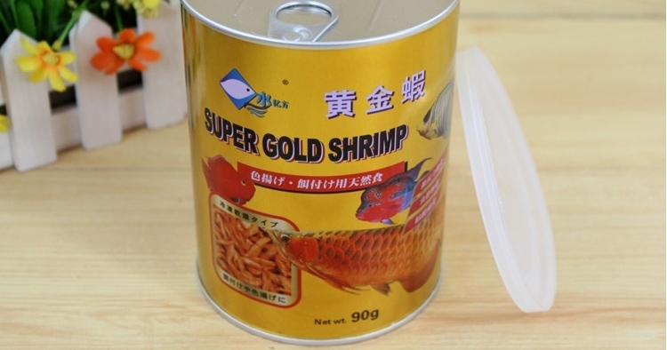 水亿方黄金虾龙鱼地图鹦鹉增色饲料冻干虾灌装90G
