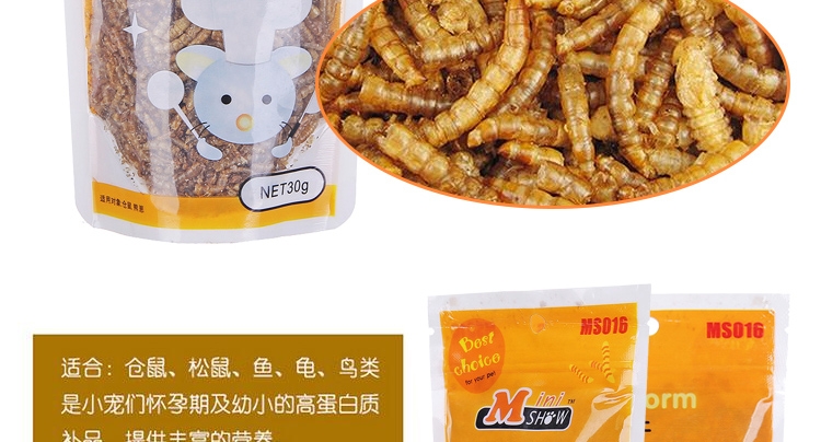 Minishow 迷你秀 小动物零食-面包虫干30g