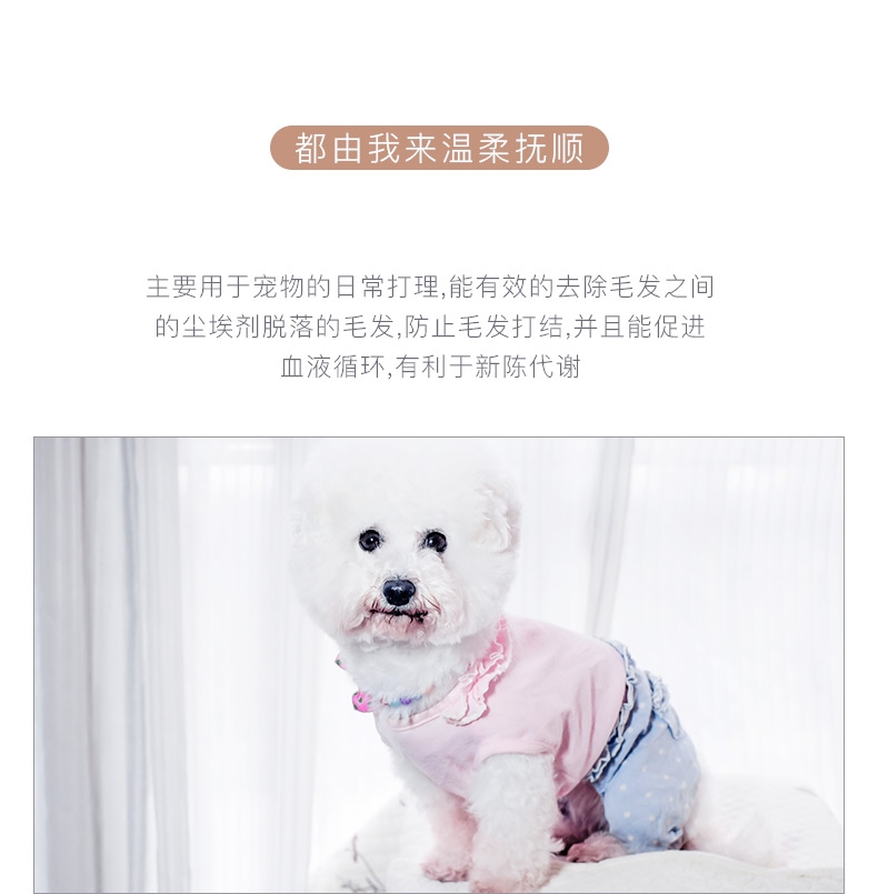 日本多格漫Doggyman 猫狗通用木制长柄双面针梳