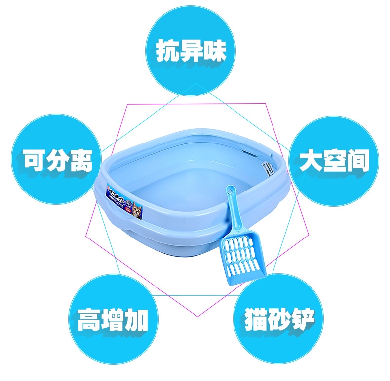 爱丽思Iris 开放式猫厕所NE550 猫砂盆 可分离设计