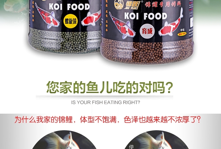 锦跃锦鲤饲料鱼食锦鲤鱼饲料色扬螺旋藻金鱼饲料金鱼鱼食锦鲤鱼食