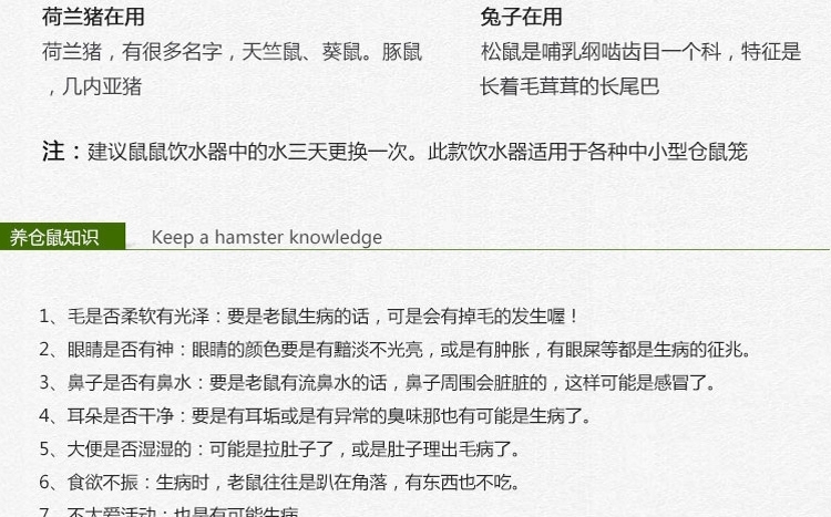 Marsa玛莎饮水器仓鼠龙猫天竺鼠兔钢珠水壶