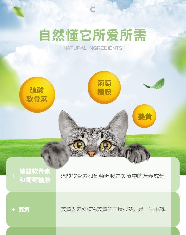 维斯康 动感活力系列软骨素关节芯 300g 犬猫通用 呵护关节