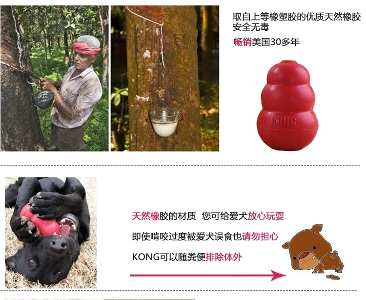 美国KONG 天然橡胶耐咬漏食葫芦 多款可选 狗玩具