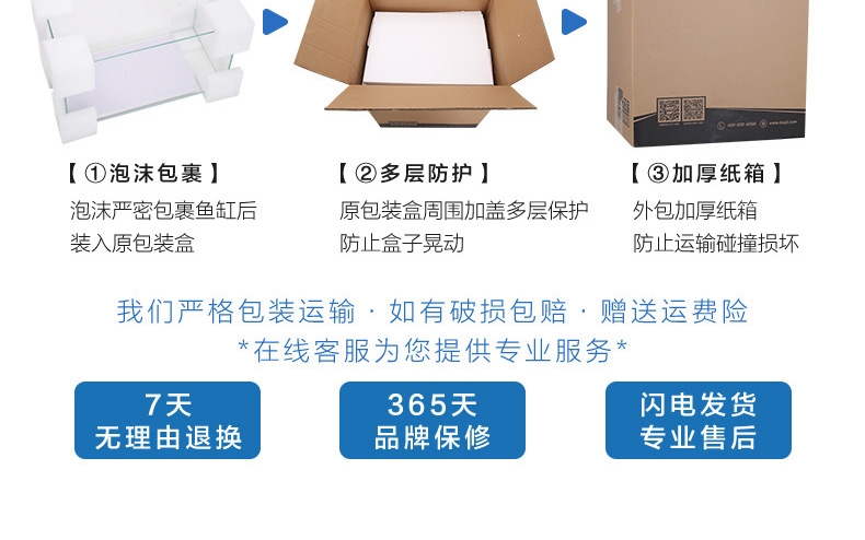 聚宝源 超白缸观赏鱼/龟/虾/草缸水族箱鱼缸 不包含照明灯 多款可选