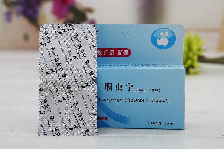 湃特安琪儿 肠虫宁4粒装体内驱虫药 牛肉香味 1片/2.