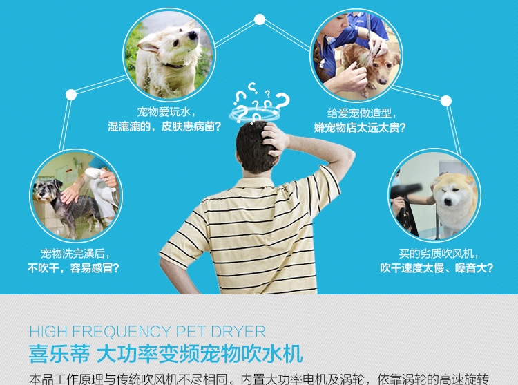 喜乐蒂 宠物吹水机低噪大功率可调节风率
