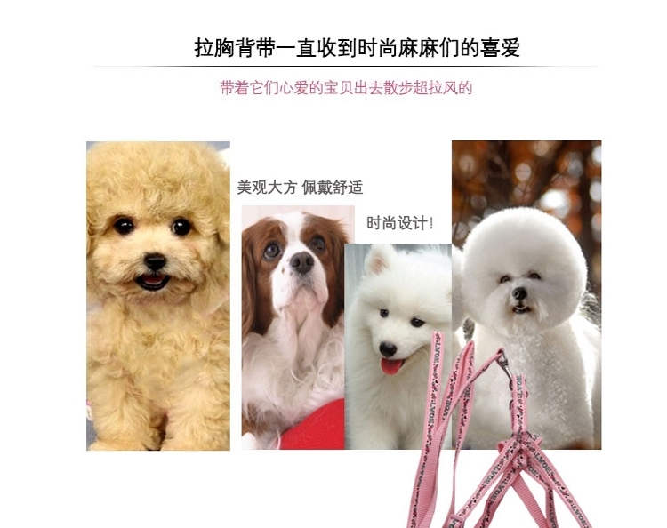 德丰Dog's life 天使花边狗狗拉胸背带