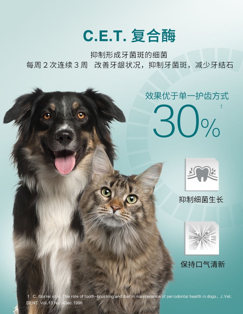 法国维克Virbac 犬猫鸡肉味复合酶牙膏盒装刷牙牙膏 70g 口腔清洁 法国进口
