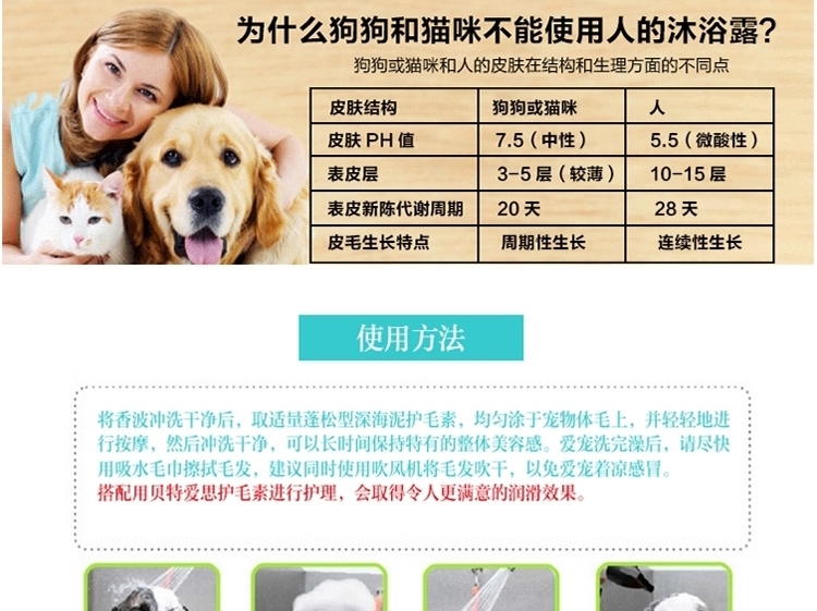 贝特爱思 白毛犬专业养护香波 400ml