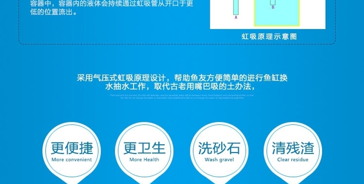 聚宝源鱼缸换水器虹吸管洗沙器抽水器清洁吸便器吸水管