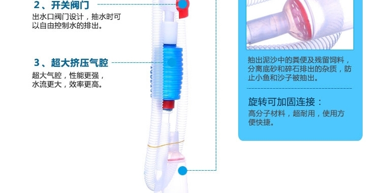 聚宝源鱼缸换水器虹吸管洗沙器抽水器清洁吸便器吸水管