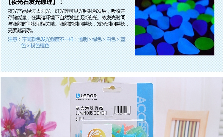 聚宝源 夜光石子海螺贝壳混色250g 鱼缸装饰