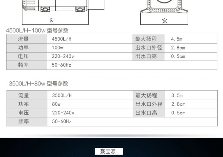 聚宝源 潜水泵80w/100w 多款可选