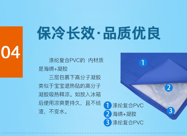 怡亲多可特 柔软海绵凝胶宠物冰垫 方形冰垫