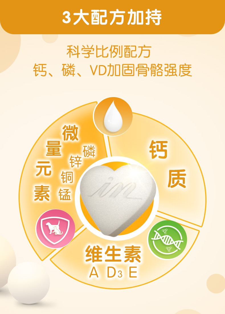 麦德氏inbasic 犬用羊乳钙片 150片/罐 强健骨骼