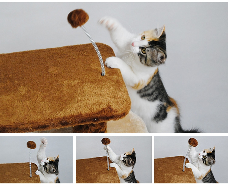 田田猫 天然剑麻磨爪玩耍米黄色+咖色猫爬架  多规格可选