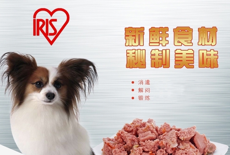 爱丽思Iris 牛肉野菜味狗罐头湿粮 100g*3罐