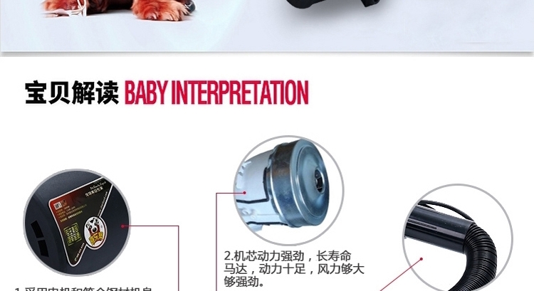 喜乐蒂 宠物专用吹水机 双马达强力速干