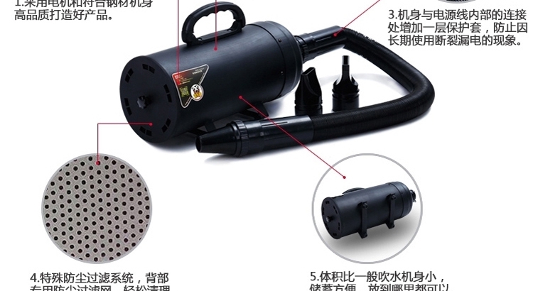 喜乐蒂 宠物专用吹水机 双马达强力速干